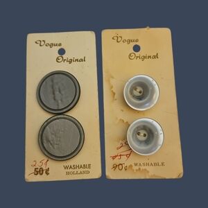 Vtg Vogue Gray and Moonglow Buttons